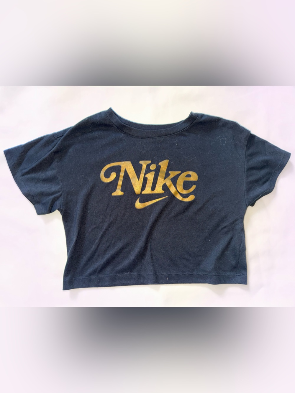 Nike Kids Black Short Sleeve Tee with Gold Logo - Picture 2 of 4
